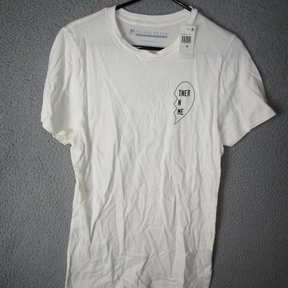 PRINCE PETER COLLECTION PARTNER IN CRIME T-SHIRT MILK WHITE MEDIUM NEW NWT - Picture 2 of 3